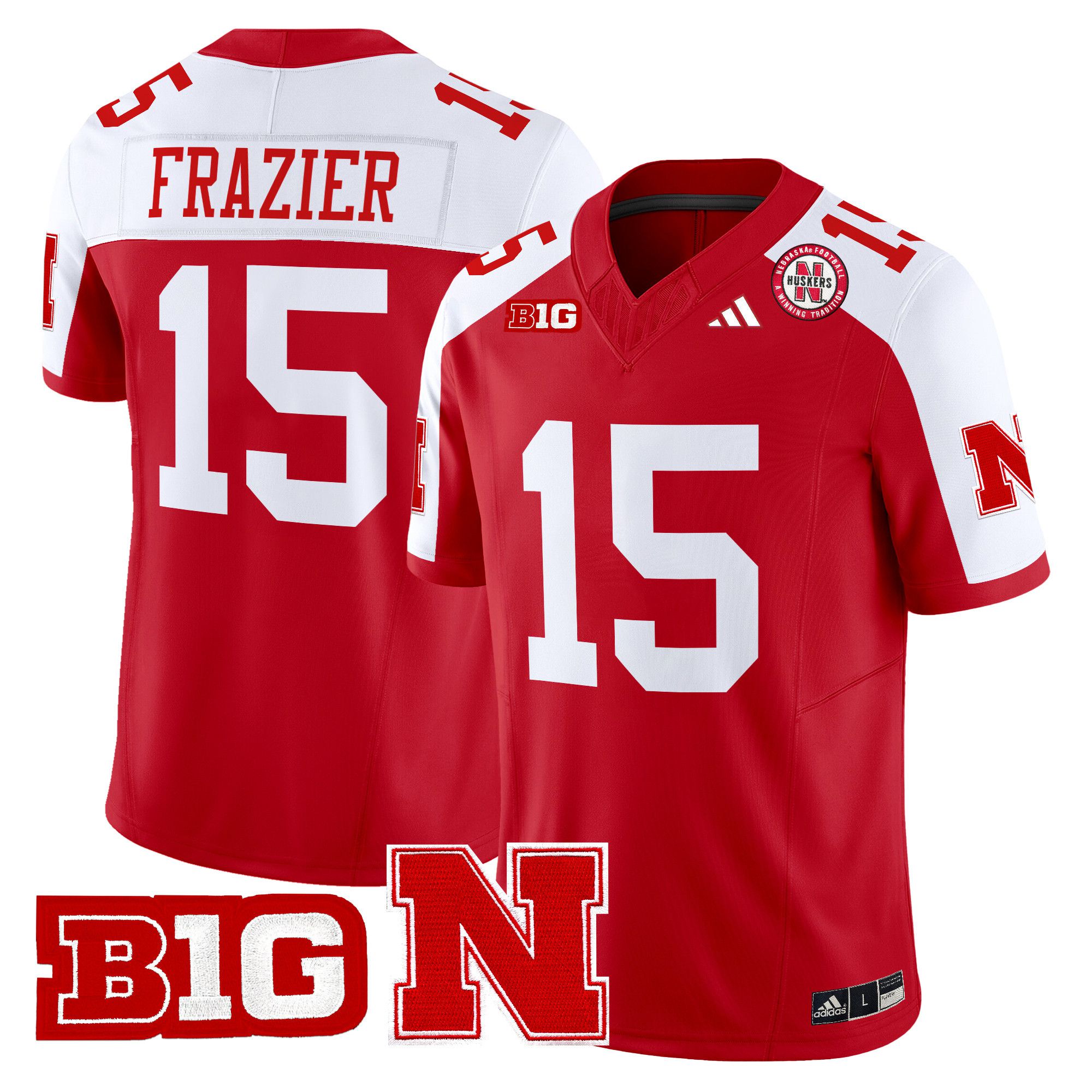 Men Nebraska Cornhuskers #15 Frazier Red 2024 Vapor Limited NCAA Jersey